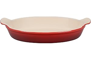 Le Creuset Stoneware Heritage Oval Au Gratin, 6 oz. (6.5"), Cerise
