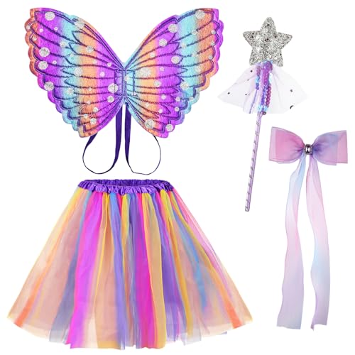 4pcs-star Wand-purple Red Skirt