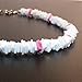 Green Nipa Hut Hawaiian White and Pink Square Cut Puka Shell Necklace with Lobster Lock