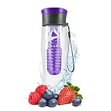 Water Bottle Infuser, Achieve Your Health and Fitness Goals, Infuse Your Water with Natural Fruit for Delicious Flavor, Perfect for Lemon, Cucumber Water, Help Detox Your Body, BPA-Free and Reusable