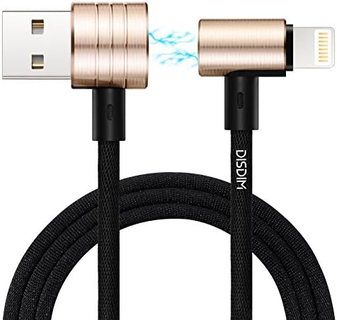 Magnetic Charging Cable, DISDIM 2 in 1 90 Degree Angle Fast Charger Magnetic USB Data Syncing Charging Cord Compatible for iPhone Xs/Max/X / 8 /8Plus 7/7Plus iPad Android Samsung Nokia HTC