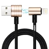 Magnetic Charging Cable, DISDIM 2 in 1 90 Degree Angle Fast Charger Magnetic USB Data Syncing Charging Cord [Lightning Connector + Micro USB Connector] for iPhone X/ 8 / 8 Plus Android Samsung Nokia