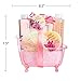 Home Spa Gift Basket Peony Spa Set For Women, Contains Shower Gel, Bubble Bath, Body Lotion, Peony Bath Salt & Puff in a Pink Feminine Tub