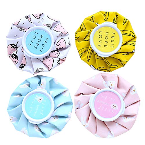 4pcs Reusable Cute Ice Bag, Assorted Styles Lovely Cartoon Reusable Ice Bag Pack for Sports Injury Pain Relief First Aid