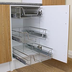 KuKoo-2-x-Kitchen-Pull-Out-Soft-Close-Baskets-600mm-Wide-Cabinet-Slide-Out-Wire-Storage-Drawers KuKoo 2 x Kitchen Pull Out Soft Close Heavy Duty Baskets, 600mm Wide Cabinet, Slide Out Wire Storage Drawers, Pull-Out…