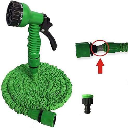 50FT to 100FT Expanding Hose 7 in 1 Spray Gun Modes Durable Latex 3 Times Expandable for Car Washing Garden Washing(50FT, Green)