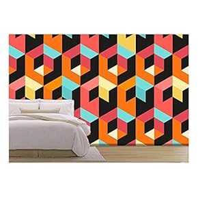 Vector - Seamless Geometric Pattern. Abstract Geometric Background Design. Vector Illustration. - Removable Wall Mural | Self-Adhesive Large Wallpaper - 66x96 inches
