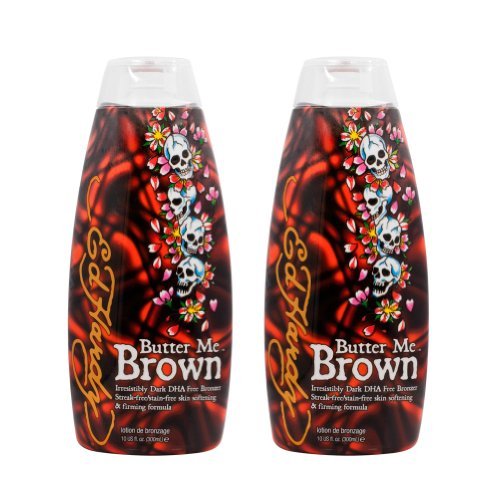 2 Ed Hardy Butter Me Brown Tanning DHA & Streak Free Bronzing Cream Lotion 10 Oz