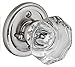 Dynasty Hardware Classic Rosette, Crystal Style Door Knob, Privacy - Bed/Bath Function, Satin Nickel