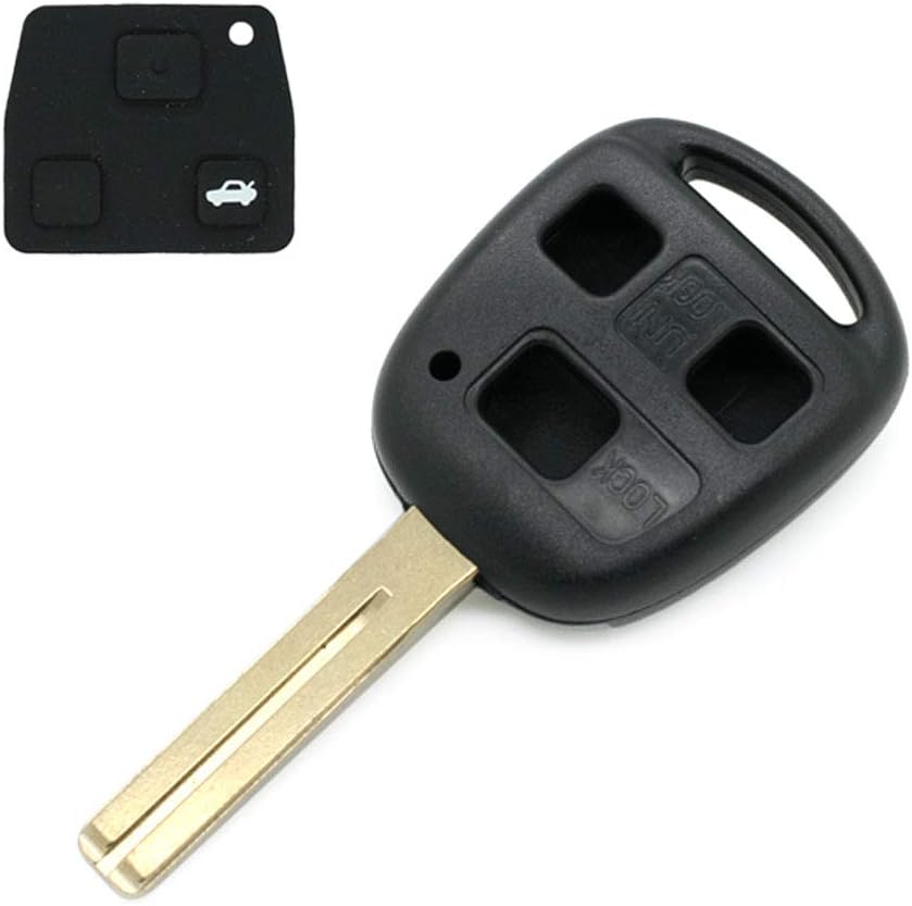 BROVACS Replacement Key Shell Compatible with TOYOTA LEXUS 3 Button Keyless Entry Remote Key Case Fob Length 39mm Uncut Blade TOY48 PG414LBS