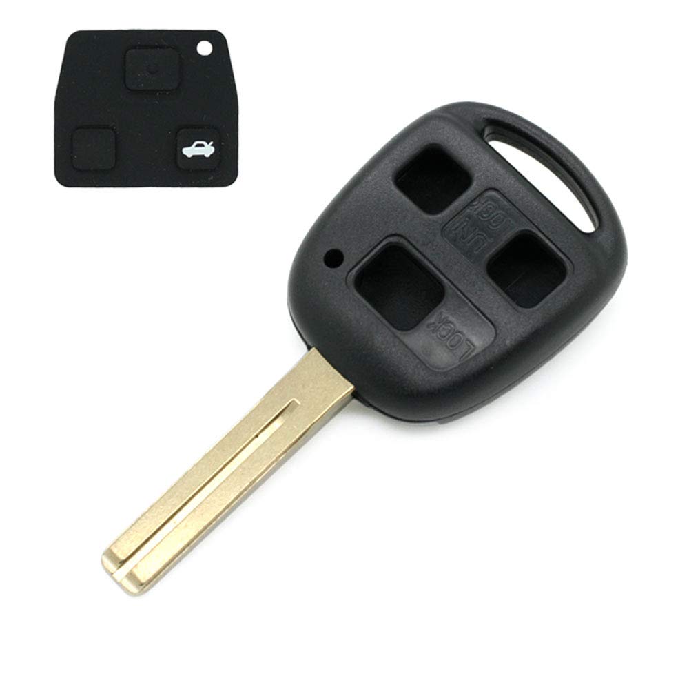BROVACS Replacement Key Shell Compatible with TOYOTA LEXUS 3 Button Keyless Entry Remote Key Case Fob Length 39mm Uncut Blade TOY48 PG414LBS