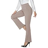 JEKAOYI Womens Flare Dress Pants High Waisted Bootcut Yoga Work Slacks Pull On Tummy Control Workout Leggings with Pockets