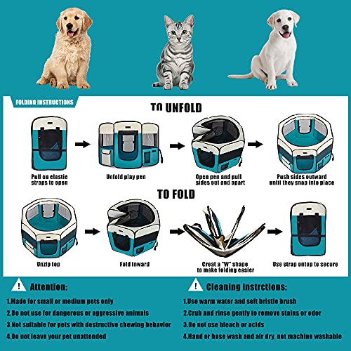 Autokcan Dog Playpen, Waterproof Portable Foldable Pet Playpen Dog Tent