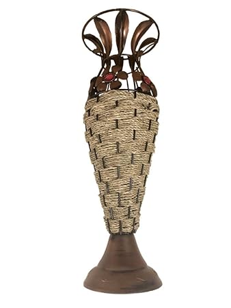 Buy Bronze Metal Brown Golden Coffee Bead Rope Made Vase