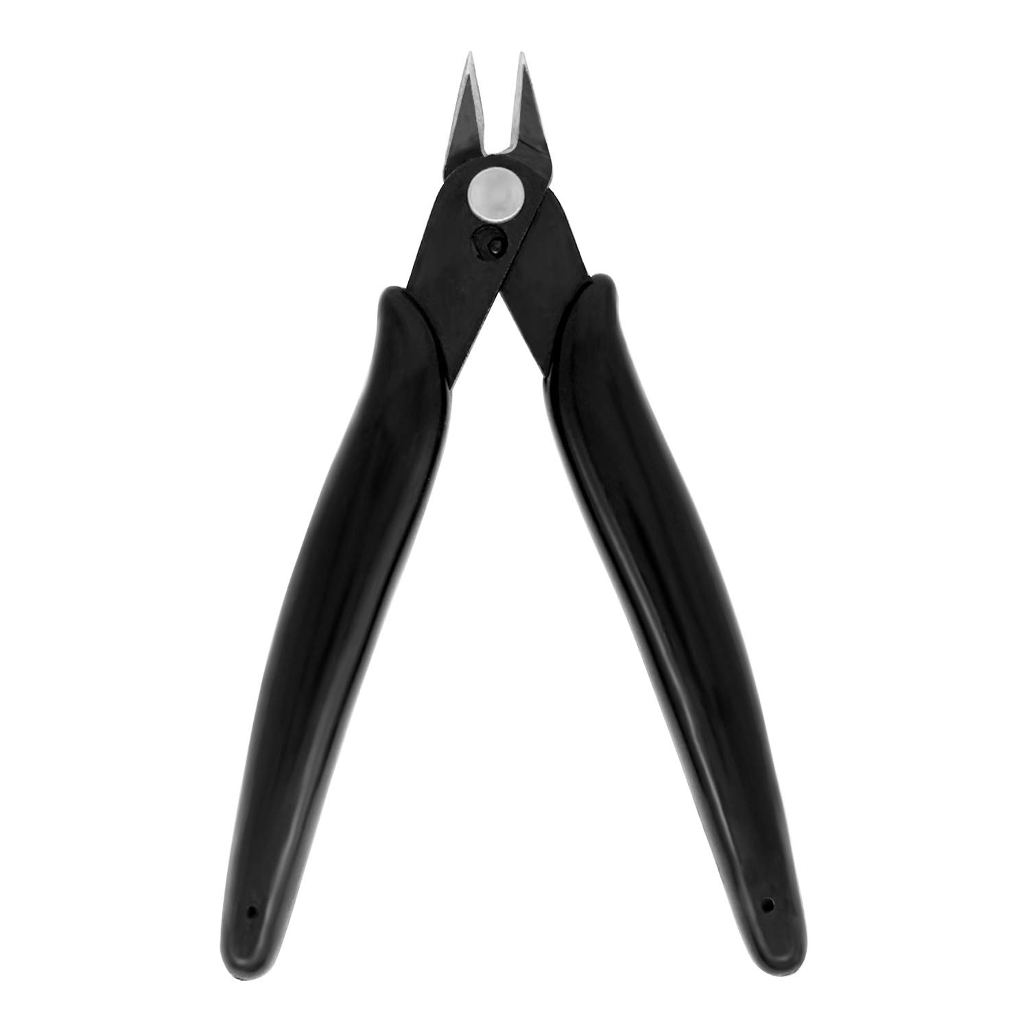 Kalim 5’’ Mini Wire Cutter, Precision Flush Cutter, Strong and Sharp Side Cutting pliers with an Opening Spring, Ideal for Ultra-fine Cutting Needs (Black Handle)
