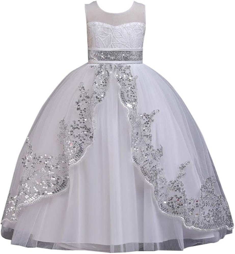 女の子 子供ドレス スパンコールドレス ロングドレス ジュニア ピアノ 発表会 フォーマル パーディー 演奏会 結婚式 ワンピース フォーマル 通販 Amazon