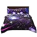 ENCOFT 3D Galaxy Comforter Sets Twin Size for Kids, Outer Space Starry Sky Universe Comforter Bedding Sets for Boy Girl,3 Piece, 1 Comforter, 2 Pillowcases (Twin, Galaxy Purple Comforter Sets)