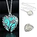 RINHOO You are My Sunshine Sunflower Engraved Locket Pendnat Necklace for Women Girls Jewelry (Blue Heart Necklace)