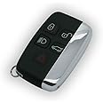 SEGADEN Replacement Key Shell + Uncut Blank Emergency Insert Key Compatible with Land Rover Range Rover Jaguar XF XJ XE F-PACE F-Type 5 Button Smart Keyless Entry Remote Key Case Fob PG705N