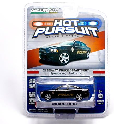 GREENLIGHT 1:64 HOTPURSUIT 2012 DODGE CHARGER SPEEDWAY POLICE DEPARTMENT Green Light Hot Pursuit 2012 Dodge Charger Speedway Police Department Indiana police car by HOTPURSUIT Hot Pursuit