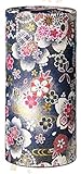 Ryu Mei Hanatsuzumi Japanese Tea Canister | Imported Japanese Tea Storage Tin | 192HR0 | Black Flower