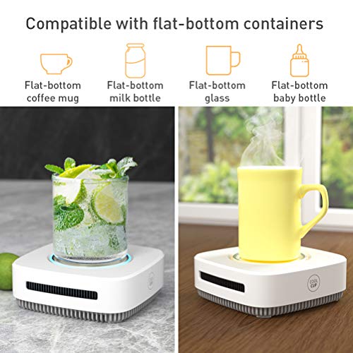 Coffee Mug Warmer, Drink Cooler, Beverage Warmer with Mug, Desk Cup Warmer with Automatic shut off for Tea Water Cocoa Milk Office Desk Home Best Gift, Waterproof and Easy to Clean Mug (Up To 131F/55C)