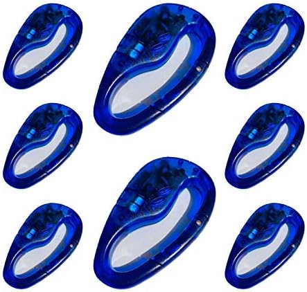 Mini FM Radio Portable Carabiner Keychain Clip Travel Sized + Headphones (8 Pack (Blue))