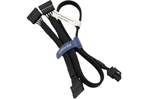 COMeap SATA Power Cable for EVGA PSUs, 6 Pin to 3X 15 Pin SATA Hard Drive Adapter Sleeved Splitter for Some Specific Types of