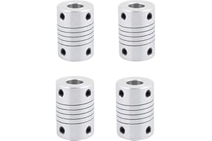 Xnrtop 8mm to 8mm Shaft Coupling 25mm Length 19mm Diameter Stepper Motor Coupler Aluminum Alloy Joint Connector for 3D Printer CNC Machine DIY Encoder(Pack of 4