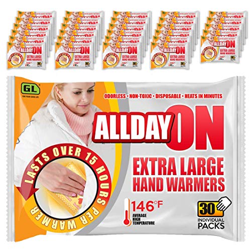 Tenby Living 30-Pack XL Super Hand Warmers - Long-Lasting (15+ Hours), Extra-Hot, Air-Activated Warmers