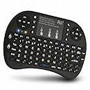 (Updated 2017,Backlit) Rii i8+ 2.4GHz Mini Wireless Keyboard with Touchpad Mouse, LED Backlit, Rechargable Li-ion Battery-Black