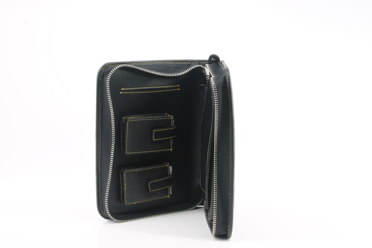 adorini Cigar Case Real Leather Yellow Thread