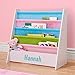 DIBSIES Personalized Kids Bookshelf (White with Pastel Fabric)