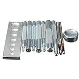 AUDEW 11 Leather Craft Tool Die Punch Snap Rivet Button Setter Base Kit Set For DIY