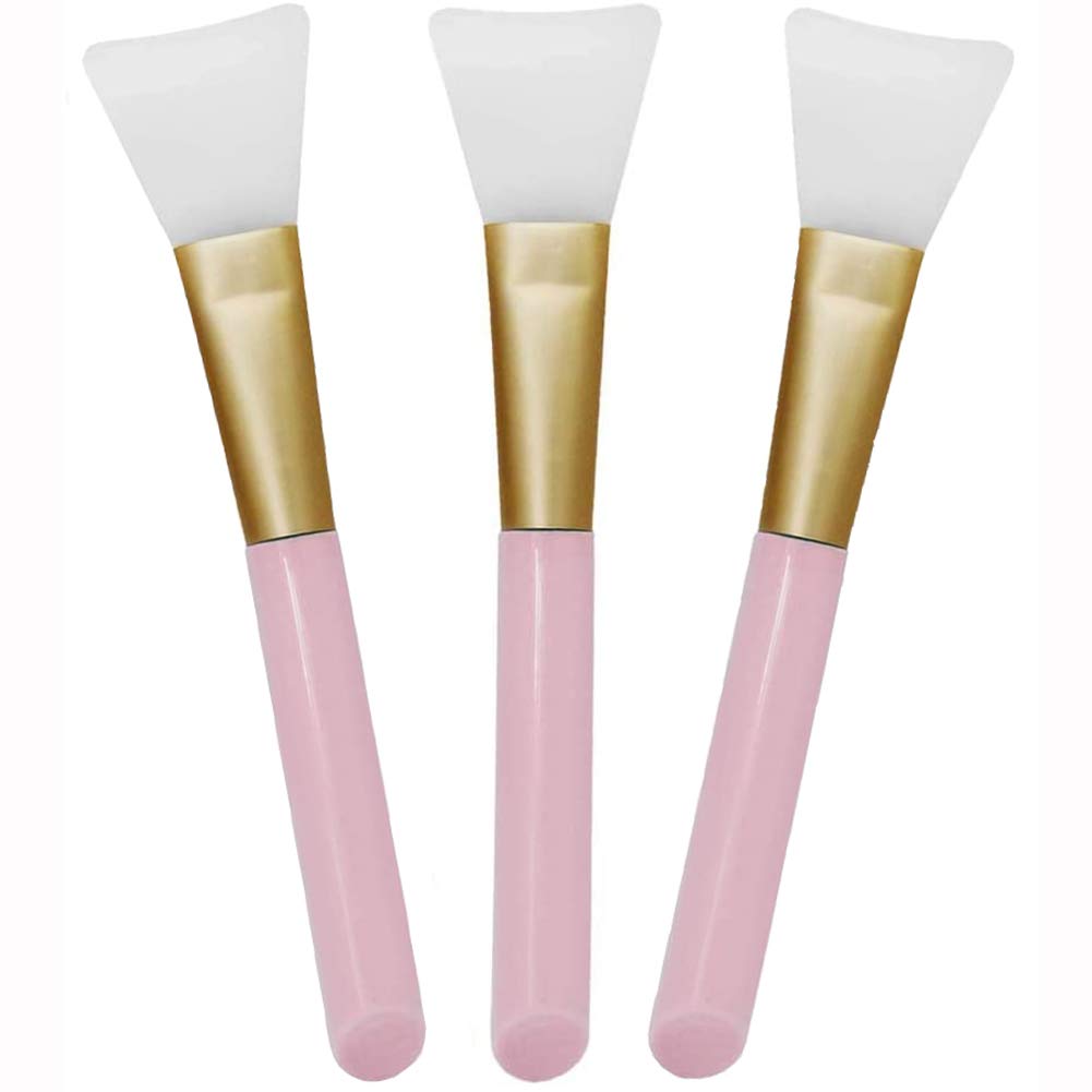 Lansonee 3 Pack Non Absorbent Mask Brush - Soft Silicone Facial Mask Applicator Tools - Hygienic Reusable Mud Mask Brush for Sensitive Skin & Body Butter