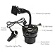 Magnetic Cup Mount iKross Black Universal Smartphone Car Cup Holder Cradle Mount with 3 Lighter Sockets & 2 USB Charging Port 4.2A 21W