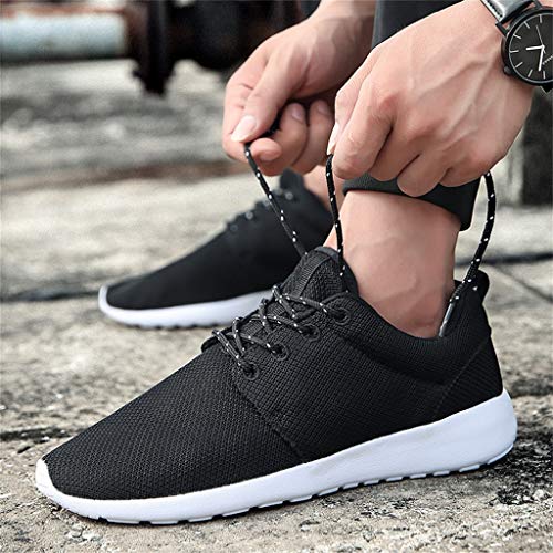 POPNINGKS Mens Walking Athletic Shoes, Comfort Casual Sneaker Trail Running Shoe for Men Tennis Baseball Racquetball Cycling White - Thumbnail 5