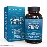 Viva Naturals Omega 3 Fish Oil Supplement, 180 Softgels, The Highest Concentration of Burpless Omega 3 Capsules, 2,200mg Fish Oil/serving