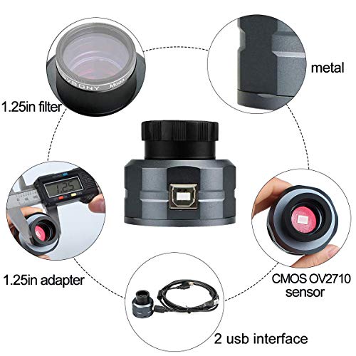 Svbony SV105 Elektronisches Okular 1.25 Zoll, 2MP USB2.0 Digitales Teleskop Okulare mit Color CMOS, Astrokamera für… – Bild 4