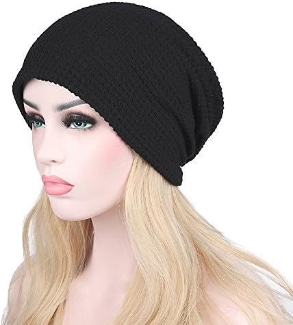 Yingrui Unisex Boho Slouch Beanie Hat Hipsters Skiing Cap Hip Hop Hat (Black)