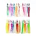 Fishing Lures Squid Skirts Octopus Lures Soft Plastic Trolling Skirt Lure Kit Saltwater Fishing Bait for Bass Trout 3.6inch 35pcs