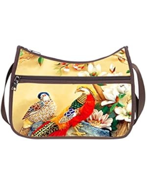 JIUDUIDODO Oxford Fabric Custom Nice Chinese Painting Cross Body Hobo Handbags Casual Bags (Twin Sides)