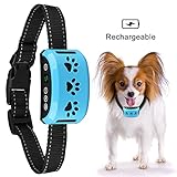 Mothca Bark Collar Rechargeable [Anti Error Triggering] No Barking Dog Control Training Collar Beep Vibration Sensitivity Anti Bark Rainproof Collar with Reflective Strip for Small Medium Large Dogs