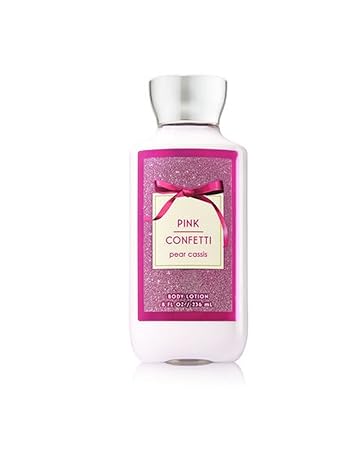 Bath And Body Works Pink Confetti Lotion Signature Collection Rounded Bottle 8 Ounce