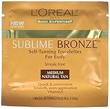 L'Oreal Sublime Bronze Self-Tanning Towelettes . - Medium Natural Tan