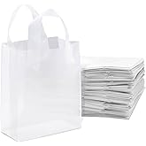 Odseciran Clear Gift Bags with Handles, Shopping Bags for Small Business, (50, 9.5x4x10-Inch)