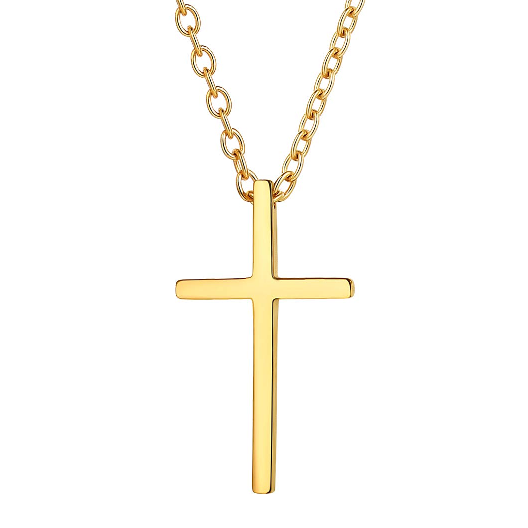 Richsteel Gold Cross Necklace For Women Mens Necklaces Stainless Steel Chain Men Crucifix Chunky Pendant