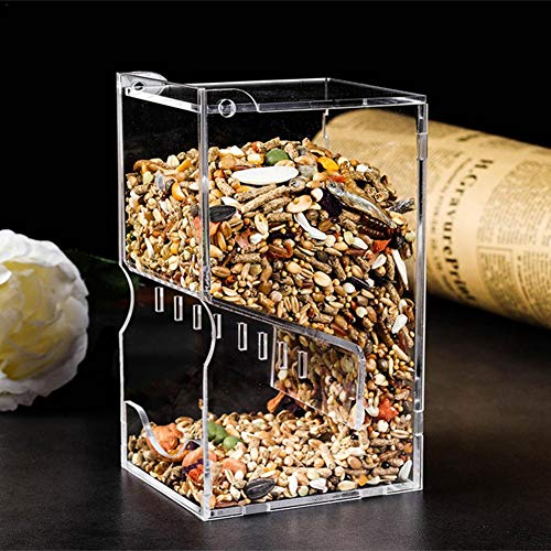 Maniac Bird Feeding Clear Acrylic Automatic Hamster Feeder Small Pet Feeder Hamster Supplies Food Bowl Automatic Feeding
