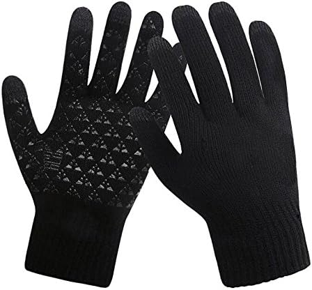 Unisex Sport Touchscreen Gloves, Non-slip, Warmer Winter Gloves, Works On All Smartphone Devices, Best Christmas Gift By DeeFec (Black)