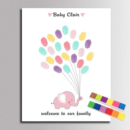 Amazon Com Greathomeart Diy Fingerprint Canvas Painting Pink